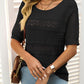 🎉Hot Sale 50% OFF🎉Women's Round Neck Hollow Knit Crochet Short Sleeve Sweater