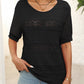 🎉Hot Sale 50% OFF🎉Women's Round Neck Hollow Knit Crochet Short Sleeve Sweater