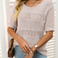🎉Hot Sale 50% OFF🎉Women's Round Neck Hollow Knit Crochet Short Sleeve Sweater