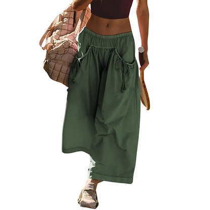🎉Summer Explosion🎉Casual Cropped Wide-Leg Beach Pants