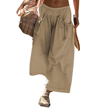 🎉Summer Explosion🎉Casual Cropped Wide-Leg Beach Pants