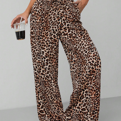 💎 LIMITED SALE ONLY ￡13.99!! 💎Leopard Print Wide-Leg Trousers 🐆Elegant. Comfortable. Made for women who know their style.✨