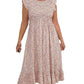 🎉🌷Hot Sale 49% OFF💃Women's Elegant Floral Print High-Waisted Ruffle Cap Sleeve Dress