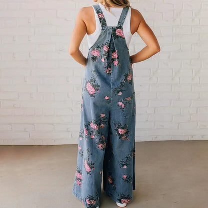 ✨2025 Hot Sale --50% Discount💖Women's Casual Printed Denim Jumpsuit