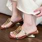 Retro Square Toe Cutout High Heel Sandals