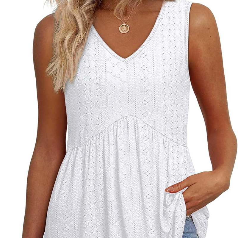 ⏰Hot Sale 48%!🚀Buy 2 get 5% off🎁Women’s Casual V-Neck Floral Ruffles Sleeveless Top