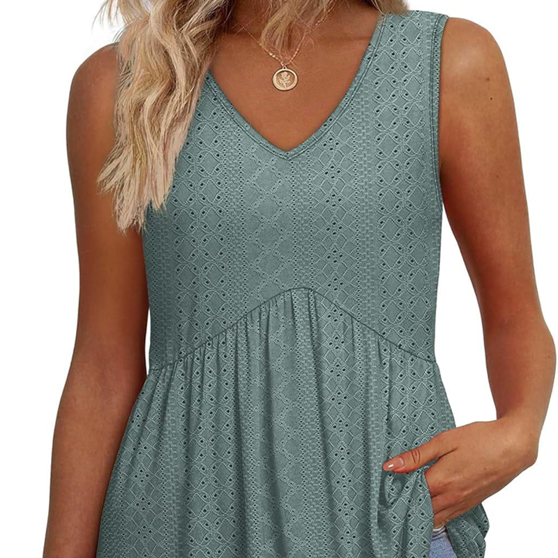 ⏰Hot Sale 48%!🚀Buy 2 get 5% off🎁Women’s Casual V-Neck Floral Ruffles Sleeveless Top