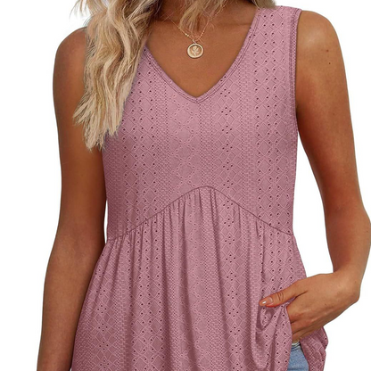 ⏰Hot Sale 48%!🚀Buy 2 get 5% off🎁Women’s Casual V-Neck Floral Ruffles Sleeveless Top