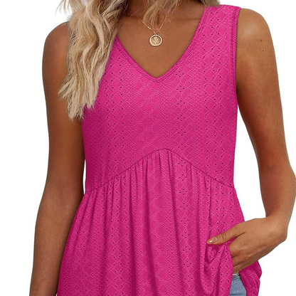 ⏰Hot Sale 48%!🚀Buy 2 get 5% off🎁Women’s Casual V-Neck Floral Ruffles Sleeveless Top