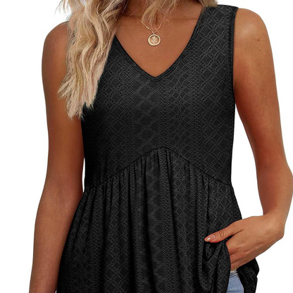 ⏰Hot Sale 48%!🚀Buy 2 get 5% off🎁Women’s Casual V-Neck Floral Ruffles Sleeveless Top