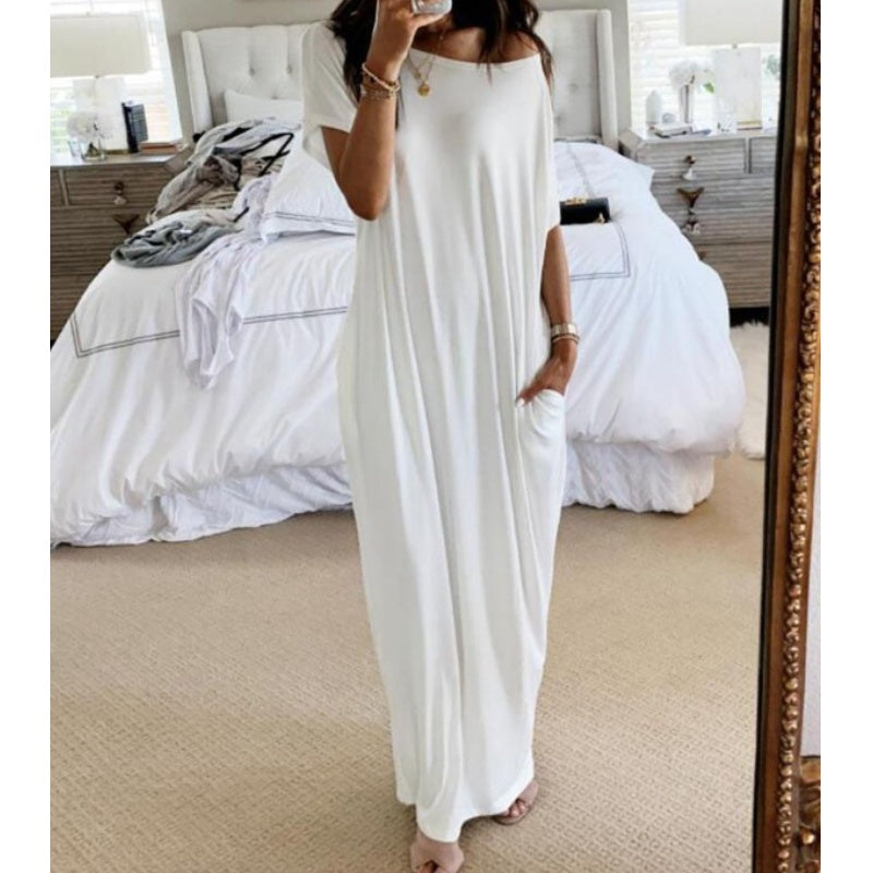 🔥Last Day Special 60% OFF💃Women's Off-Shoulder Batwing Sleeve Maxi Lounge Dress