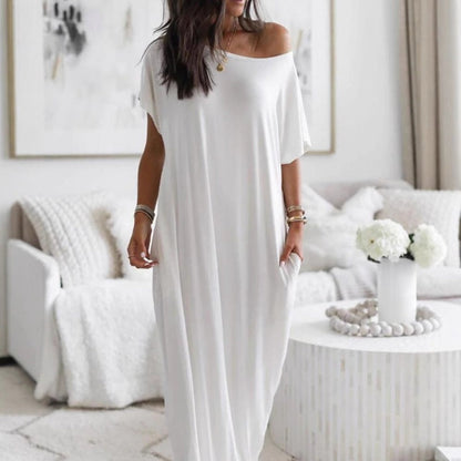 🔥Last Day Special 60% OFF💃Women's Off-Shoulder Batwing Sleeve Maxi Lounge Dress