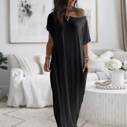 🔥Last Day Special 60% OFF💃Women's Off-Shoulder Batwing Sleeve Maxi Lounge Dress