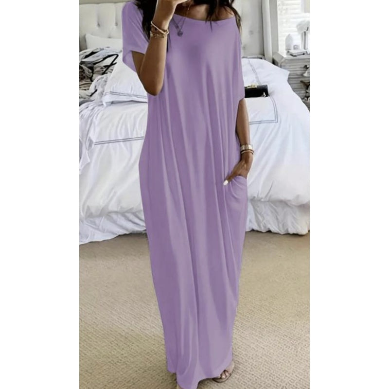 🔥Last Day Special 60% OFF💃Women's Off-Shoulder Batwing Sleeve Maxi Lounge Dress