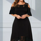⏳Time-limited Special⏰Women’s Elegant Cold Shoulder Lace Hem Dress