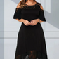 ⏳Time-limited Special⏰Women’s Elegant Cold Shoulder Lace Hem Dress