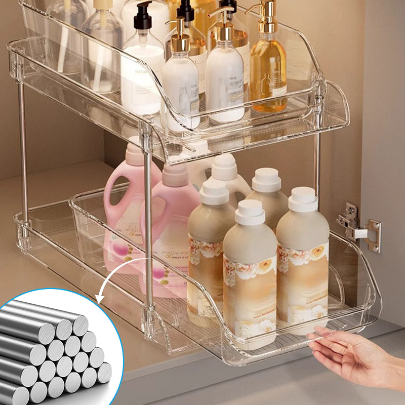 Acrylic Pull-Out Storage Organizer: Multi-Compartment & Practical
