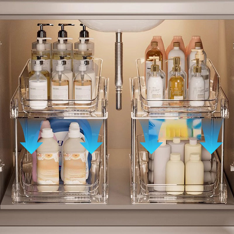 Acrylic Pull-Out Storage Organizer: Multi-Compartment & Practical