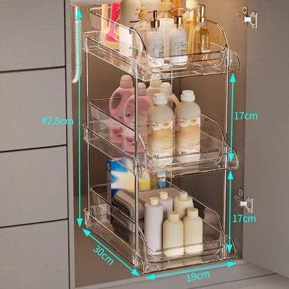 Acrylic Pull-Out Storage Organizer: Multi-Compartment & Practical