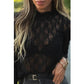 Women’s Stretch Black Mesh Lace Top