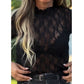 Women’s Stretch Black Mesh Lace Top