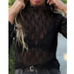 Women’s Stretch Black Mesh Lace Top