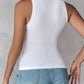 🍃Round Neck Built-in Bra Ribbed Tank Top Fit Casual Comfortable💥 🍃