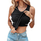 🍃Round Neck Built-in Bra Ribbed Tank Top Fit Casual Comfortable💥 🍃