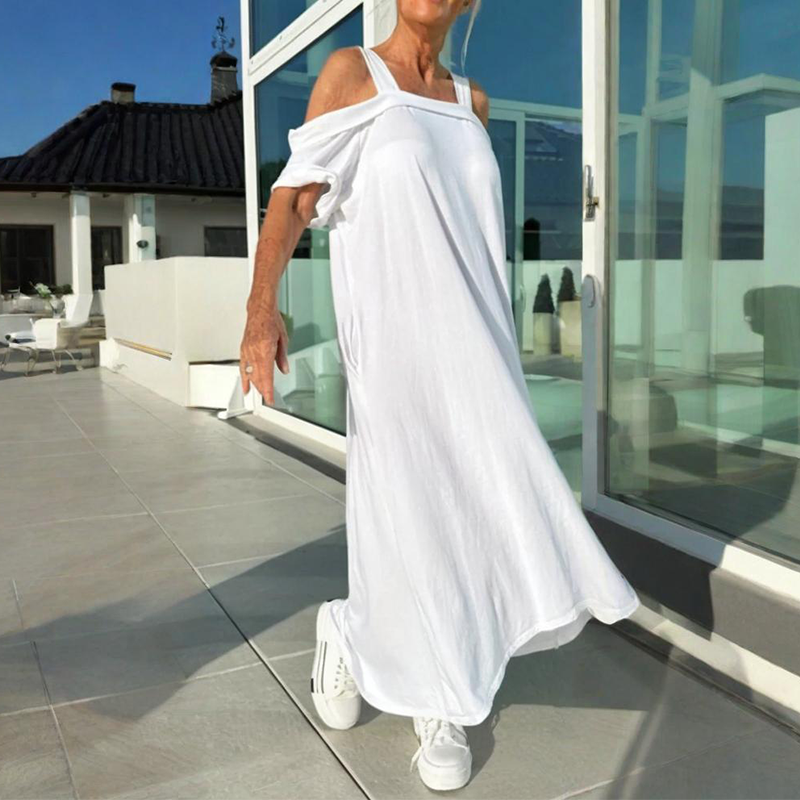 Women's Casual Cold Shoulder Maxi Dress