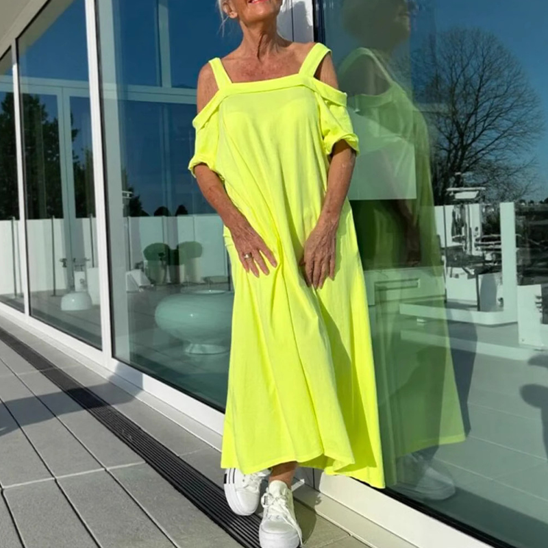 Women's Casual Cold Shoulder Maxi Dress