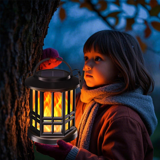 ✨🔥Waterproof Outdoor Solar Flame Lantern Light