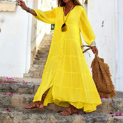 Women’s Loose V- Neck Maxi Dress