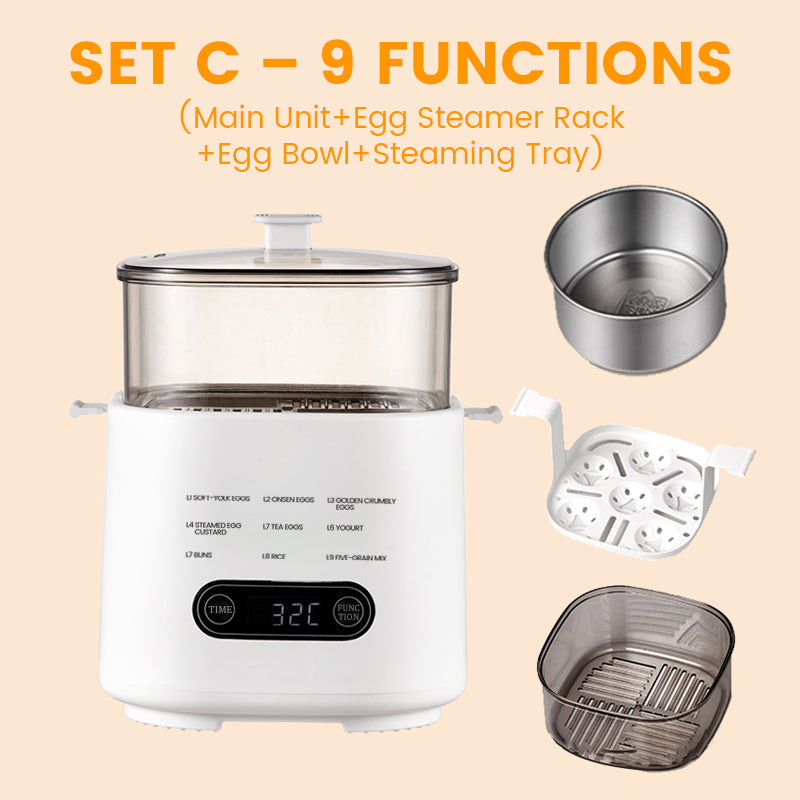 Mini Multi-Functional Egg Cooker Set with Smart Touch Panel📢📢Flash Sale: Ending in 3 Hours!⏰⏰