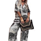 💃Daily needs!✅ Printed V-neck set | A set of solutions to wear, casual and fashionable, not tired of wearing every day
