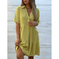 🌸 60% OFF NOW! 🌸Solid Color Comfort Lapel Button Dress