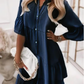 🔥Last Day Promotion 50% OFF👗V-Neck Ruffle Trim Summer Dress – Lightweight Denim Look