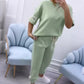 Women's Casual Solid Color Top & Pants Set