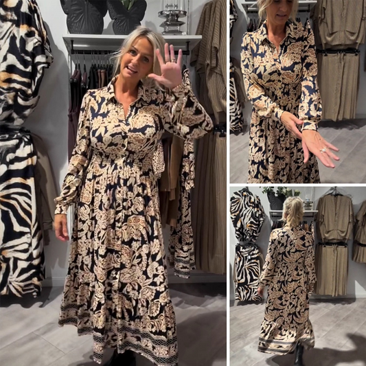 🎁Hot Sale 49% OFF⏳Graceful Floral Print Long Sleeve Dress