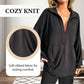 Women's Oversized Collared Deep V-Neck Top