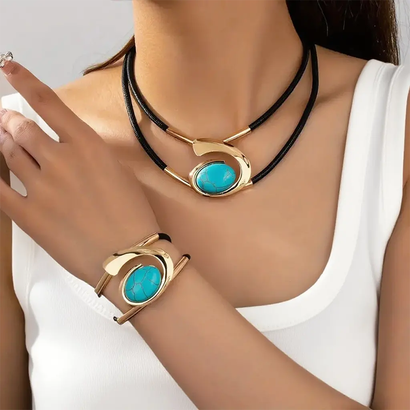 📿 50% OFF NOW! ✨ Vintage Boho Necklace & Bracelet Set - Handcrafted Details with Adjustable Fit, Perfect Bohemian Accents 👒📦