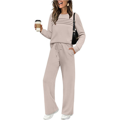 🔥LAST DAY SALE 70% OFF👍✨Women's Crew Neck Top & Drawstring Pants Set