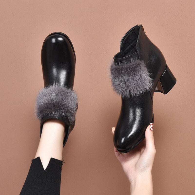 [perfect gift]Winter Women's Elegant Chunky Furry Ankle