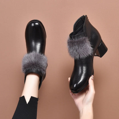 [perfect gift]Winter Women's Elegant Chunky Furry Ankle