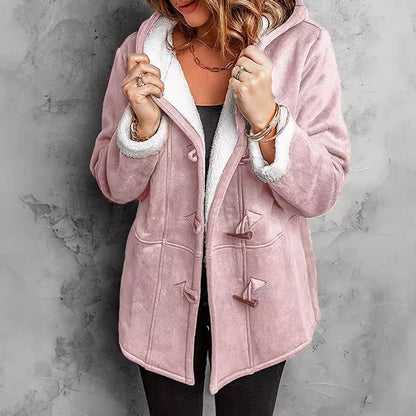 ⏳Time-limited Special Price⏰Women's Hooded Suede Coat with Plush Lining