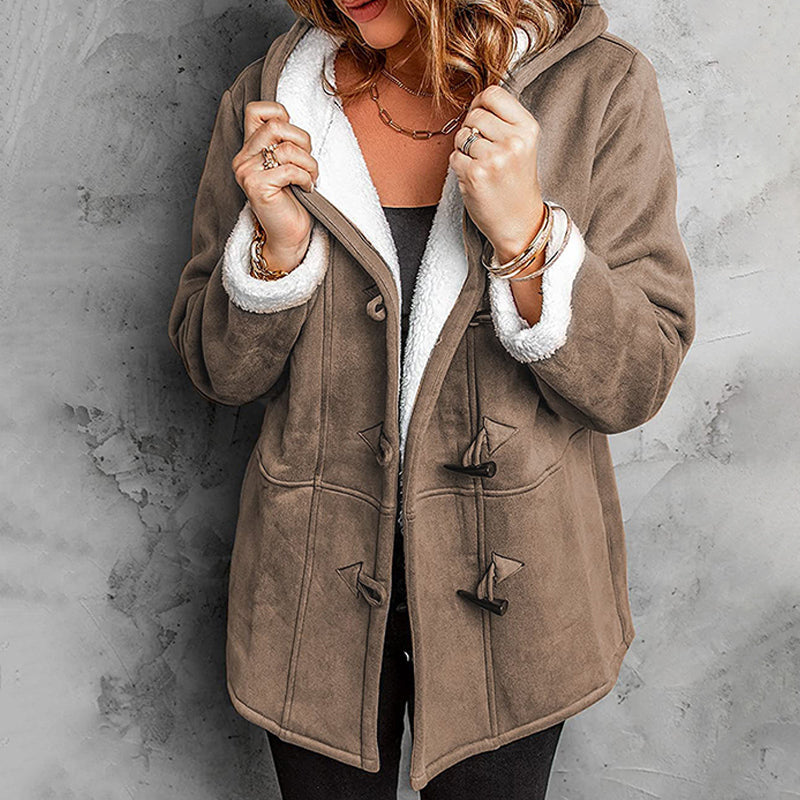 ⏳Time-limited Special Price⏰Women's Hooded Suede Coat with Plush Lining