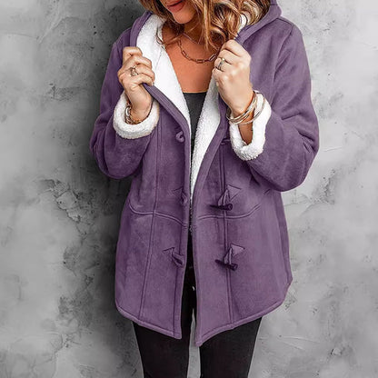 ⏳Time-limited Special Price⏰Women's Hooded Suede Coat with Plush Lining