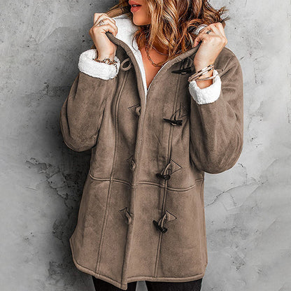 ⏳Time-limited Special Price⏰Women's Hooded Suede Coat with Plush Lining