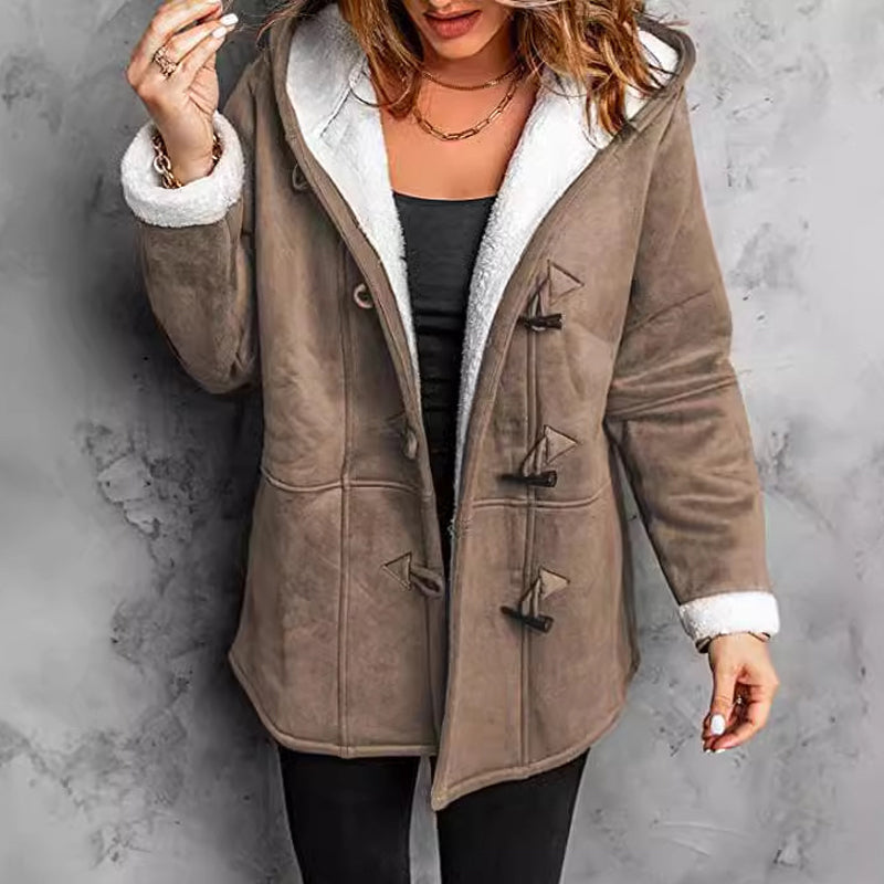 ⏳Time-limited Special Price⏰Women's Hooded Suede Coat with Plush Lining
