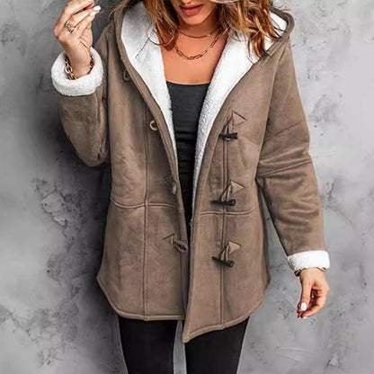 ⏳Time-limited Special Price⏰Women's Hooded Suede Coat with Plush Lining