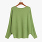 Women's Boat Neck Bat Sleeve Knitted Sweater